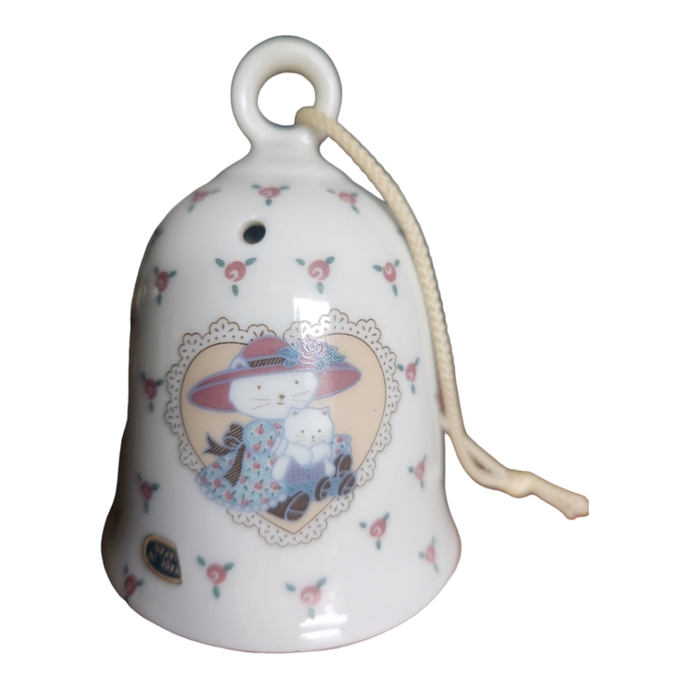 Vintage Cat Mother & Daughter Porcelian Scent Clock Ornament Figurine - Picture 1 of 6